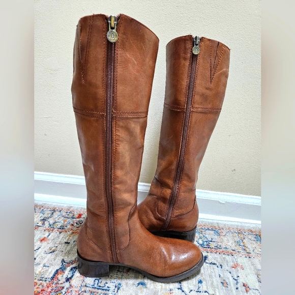 Etienne Aigner Chastity Equestrian Embossed Riding Women's Boots Leather Upper 6 - Picture 2 of 12